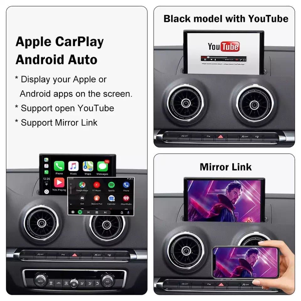 AUDI A3 2014-2019 (8V) | RETROFIT APPLE CARPLAY ANDROID AUTO | TELECAMERA USB