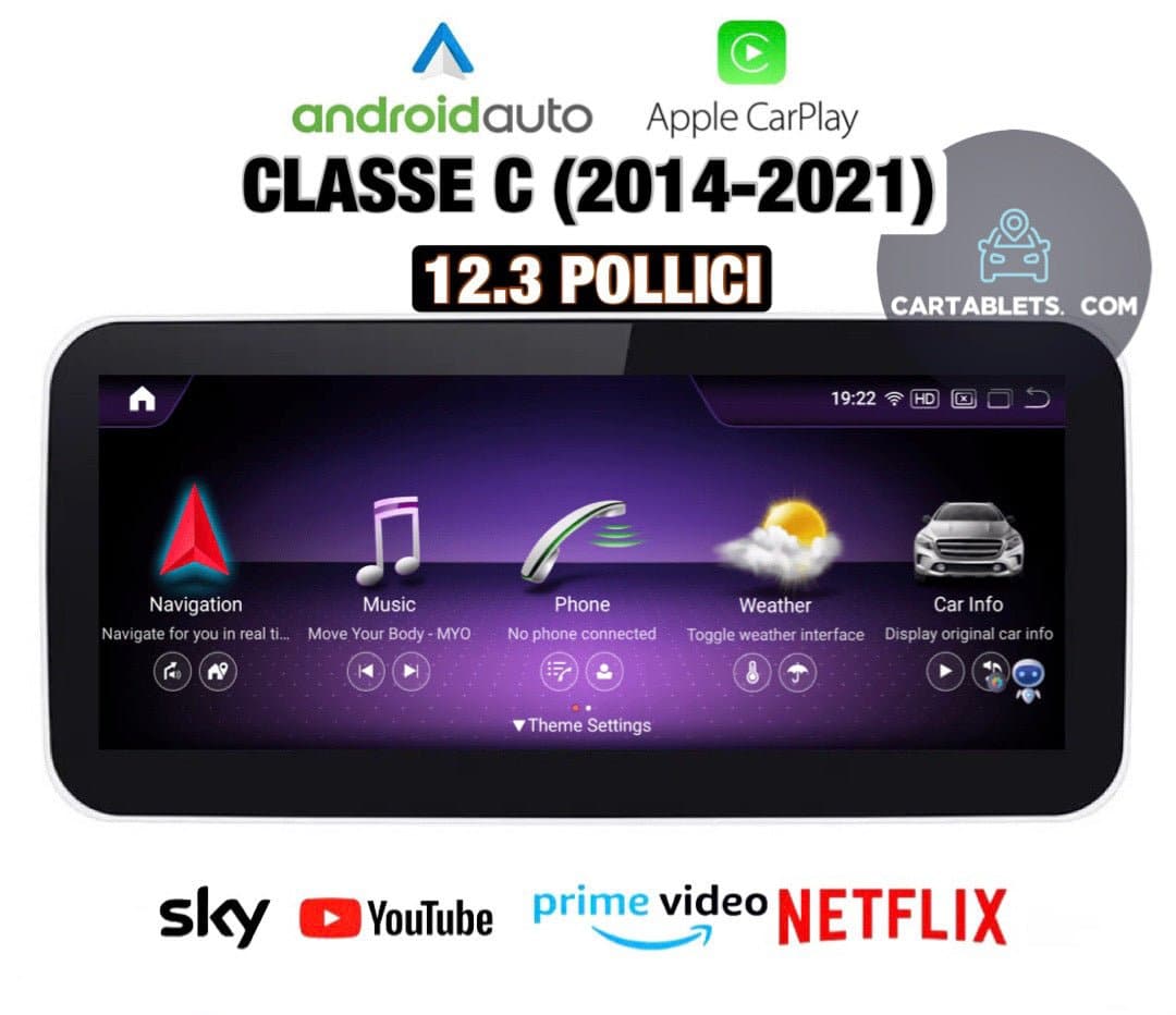 CTB-FC380P | MERCEDES CLASSE C 2014-2021 MONITOR 12.3 POLLICI | APPLE CARPLAY ANDROID AUTO | GPS NAVIGATORE WIFI 4G | CAR TABLET