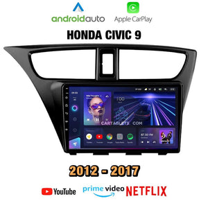 CTB-MT889P | HONDA CIVIC 9 FK FB 2012 - 2017 9 POLLICI | APPLE CARPLAY ANDROID AUTO | NAVIGATORE USB BLUETOOTH GPS | WIFI 4G CARTABLET