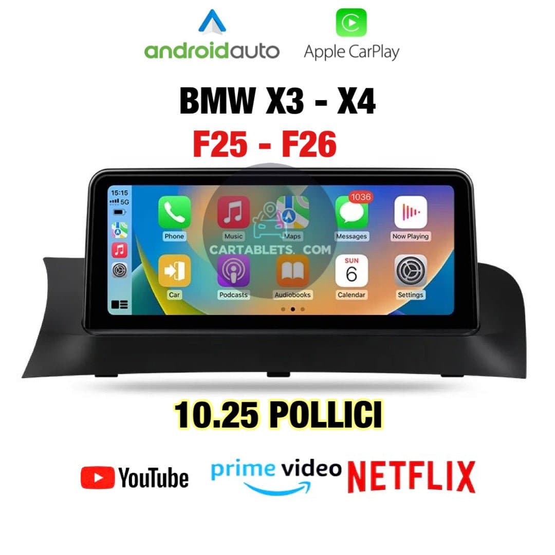 CTB-HR702GN | BMW X3 - X4 | F25 - F26 | AUTORADIO CARTABLET 10.25 ZOLL | ANDROID AUTO APPLE CARPLAY | GPS DAB DVR USB BLUETOOTH WIFI 4G |