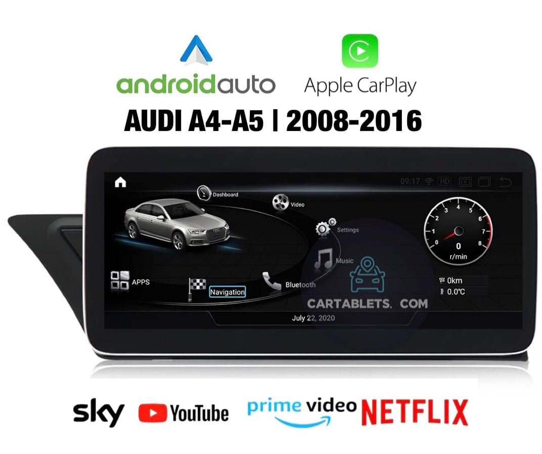 CTB-Y990RD | AUDI A4-A5 (B8) 2008-2016 - 10.25 ZOLL | APPLE CARPLAY ANDROID AUTO | NAVI USB GPS WLAN 4G