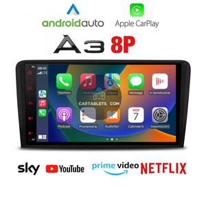 CTB-D568P | AUDI A3 8p CARTABLET 8 POLLICI ANDROID AUTO APPLE CARPLAY | WIFI 4G NAVIGATORE BLUETOOTH GPS USB