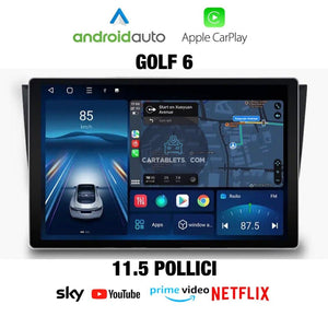 CTB-VW780PRO | VOLKSWAGEN GOLF 6 | 11.5 POLLICI NAVIGATORE RADIO OCTACORE APPLE CARPLAY ANDROID AUTO GPS USB BLUETOOTH TOUCH SCREEN | WIFI