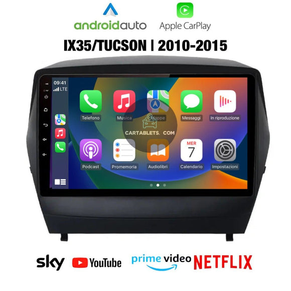 CTB-X8902UB | HYUNDAI IX35/TUCSON 2009-2015 CARTABLET 9 POLLICI ANDROID AUTO APPLE CARPLAY | WIFI 4G NAVIGATORE BLUETOOTH GPS