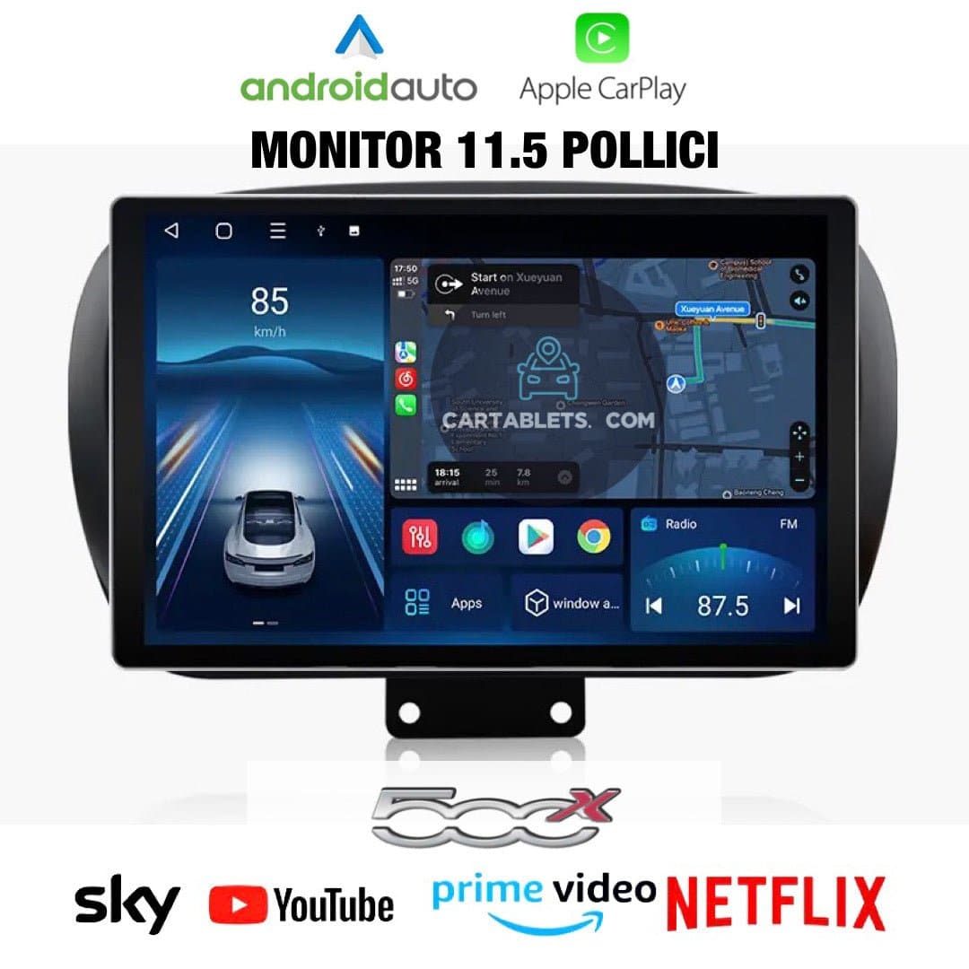 CTB-FV531HN | FIAT 500X 2014-2022 | NAVIGATORE RADIO OCTACORE APPLE CARPLAY ANDROID AUTO GPS USB BLUETOOTH TOUCH SCREEN | WIFI 4G