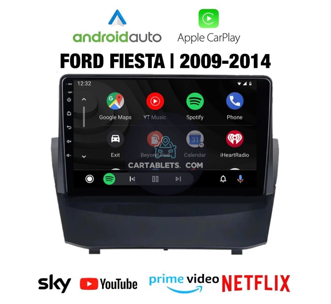 CTB-FRD439M | FORD FIESTA 2009-2014 | NAVIGATORE ANDROID AUTO APPLE CARPLAY | USB BLUETOOTH WIFI 4G | CARTABLET 2DIN COMANDI AL VOLANTE