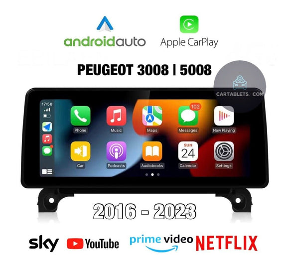 CTB-FQ316HK | PEUGEOT 3008-5008 | 2016-2023 | NAVIGATORE RADIO OCTACORE APPLE CARPLAY ANDROID AUTO GPS USB BLUETOOTH TOUCH SCREEN | WIFI 4G