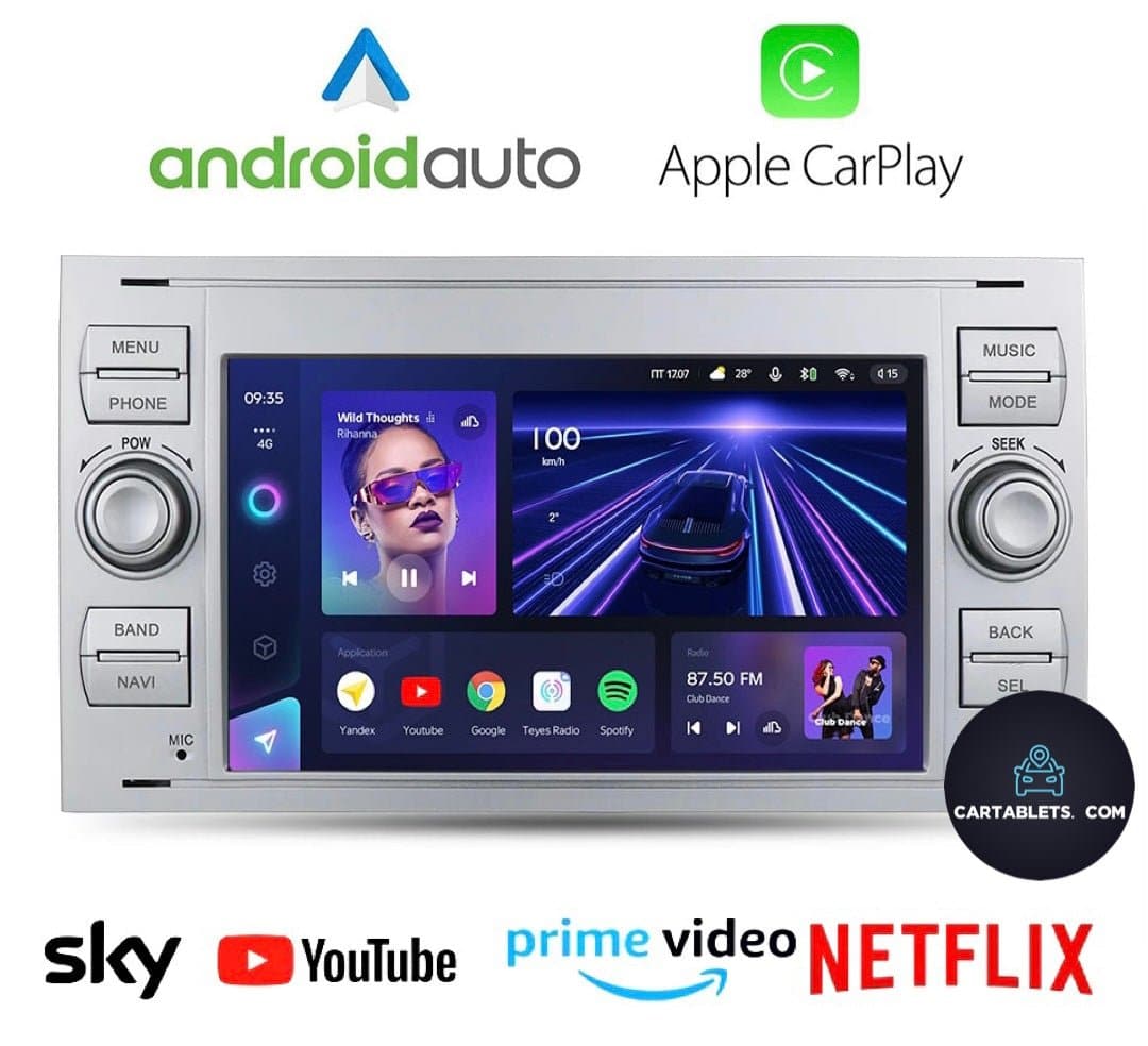CTB-FRD520X | FORD 2003-2011 | ANDROID AUTO APPLE CARPLAY NAVIGATIONSGERÄT | USB BLUETOOTH WIFI 4G | 2DIN CARTABLET LENKRADSTEUERUNG